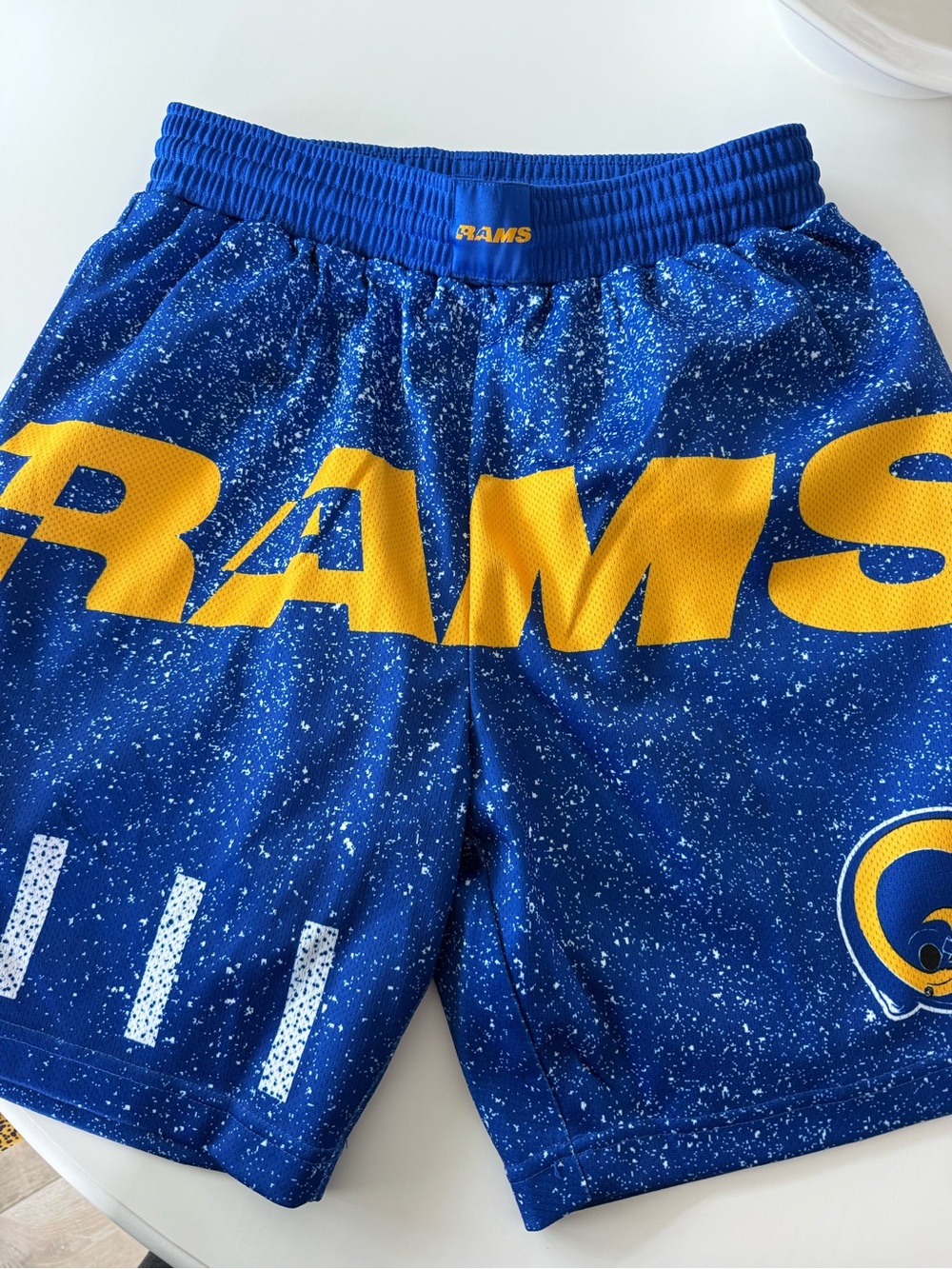 Mitchell & Ness Royal Blue and Gold Rams Kids Shorts